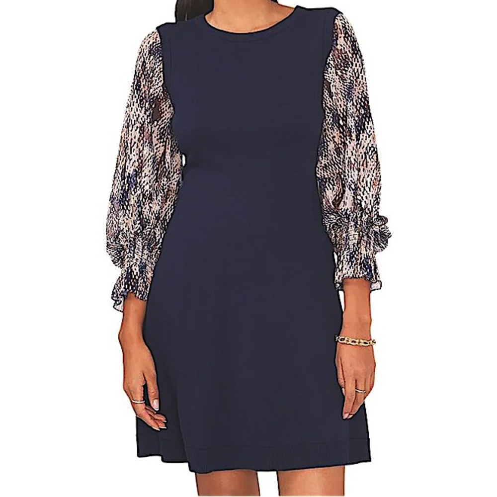 MSK-Woman’s Two-Tone Knit Sweater Dress Size XL
